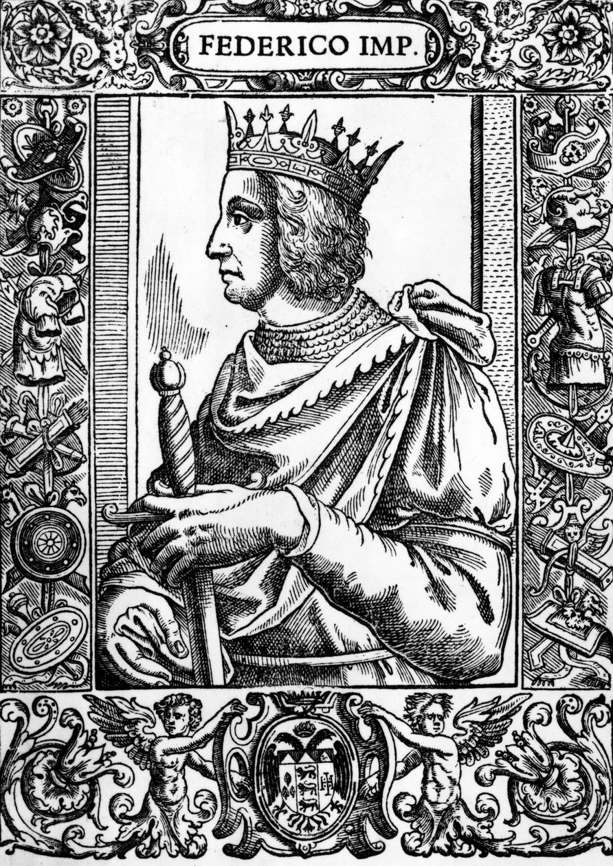 Retrato de Frederic II (1194-1250), Imperador Alemão. de Unknown artist