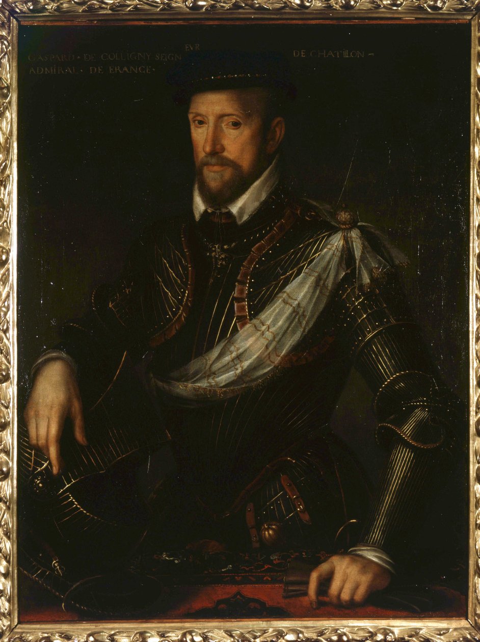 Retrato de Gaspard de Coligny (1519-1572), Almirante da França. Pintura anónima do século XVI de Unknown artist