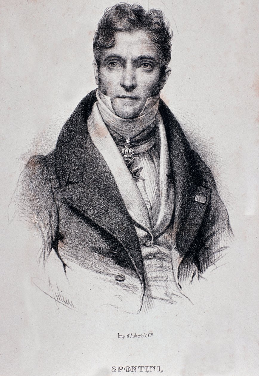 Retrato de Gaspare Spontini (gravura de Unknown artist