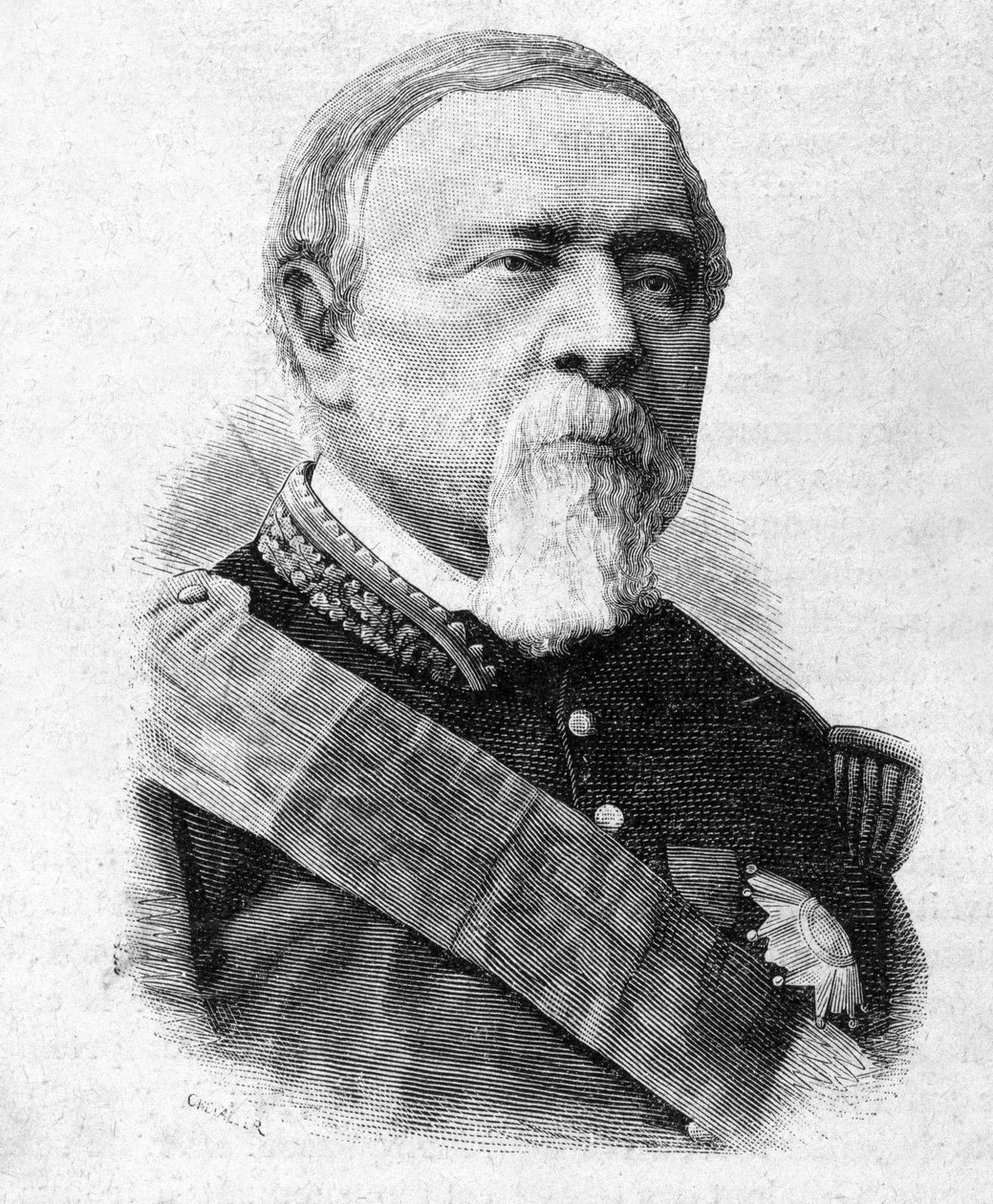 Retrato do General de Ladmirault (1808 - 1898) - em "Les Contemporains", n.d. final do século XIX. de Unknown artist