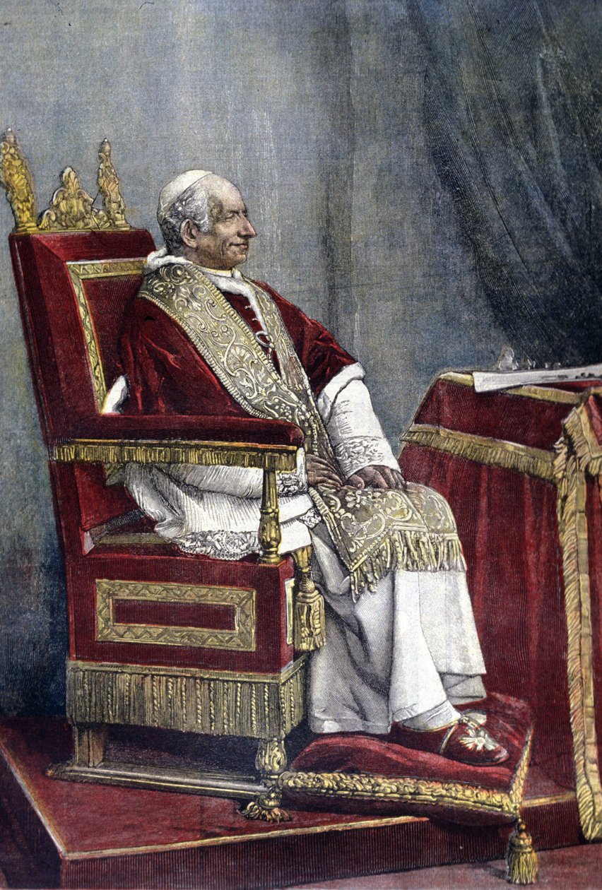 Retrato de Gioacchino PECCI, Leão XIII (1810 - 1903), 254º Papa (1878 - 1903) de Unknown artist