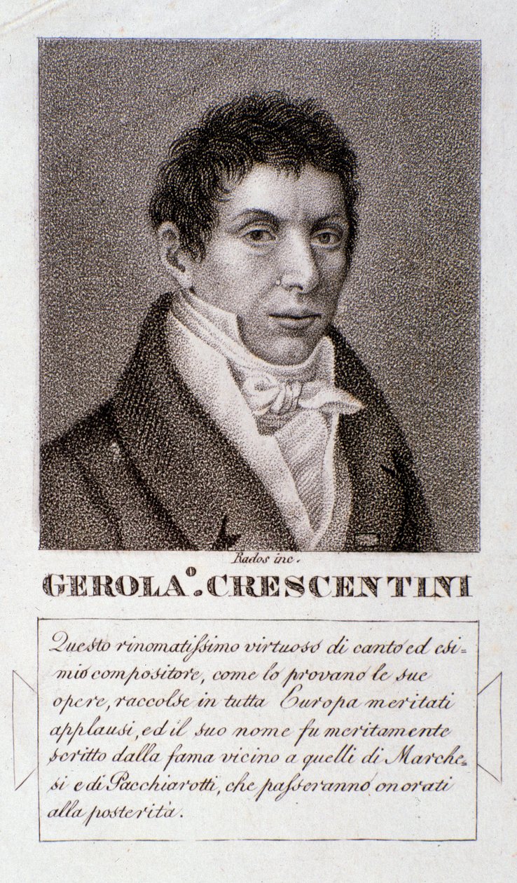 Retrato de Girolamo Crescentini (gravura) de Unknown artist