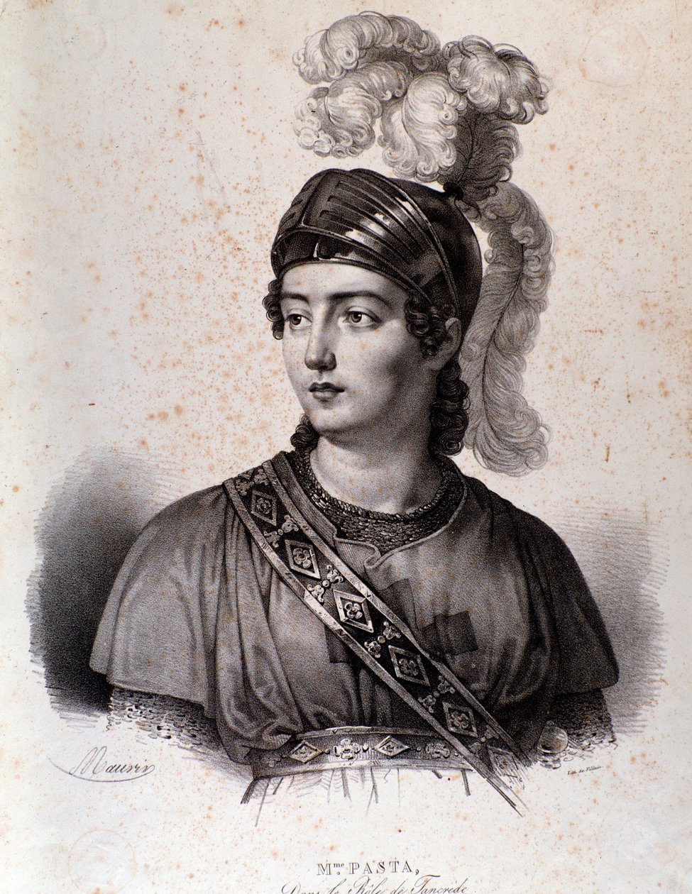 Retrato de Giuditta Pasta em Tancredi, ópera de Gioacchino Rossini de Unknown artist