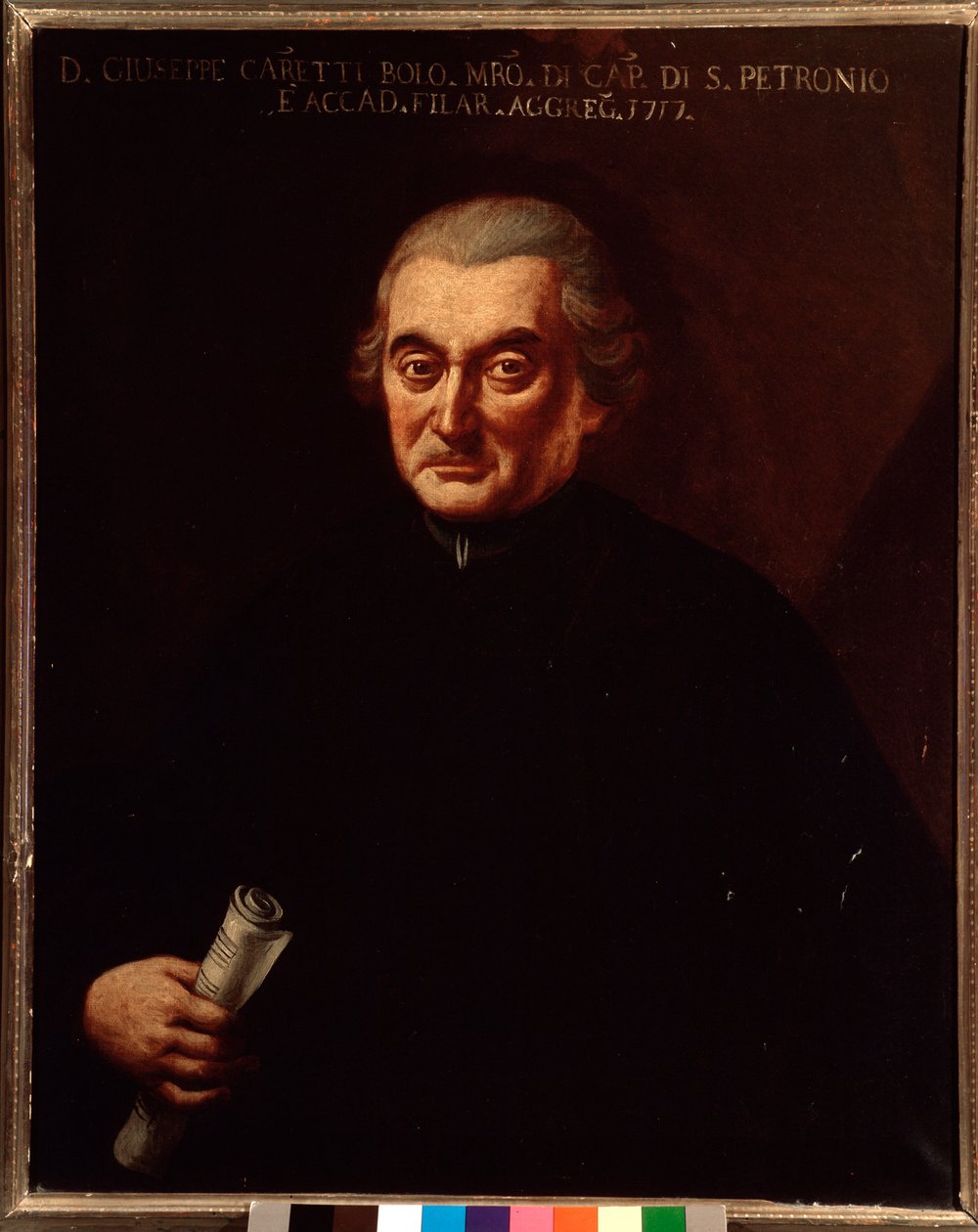 Retrato de Giuseppe Maria Caretti (1690-1774), compositor italiano Anonymous painting. Século XVIII. Bolonha, Museo Museo civico de Unknown artist