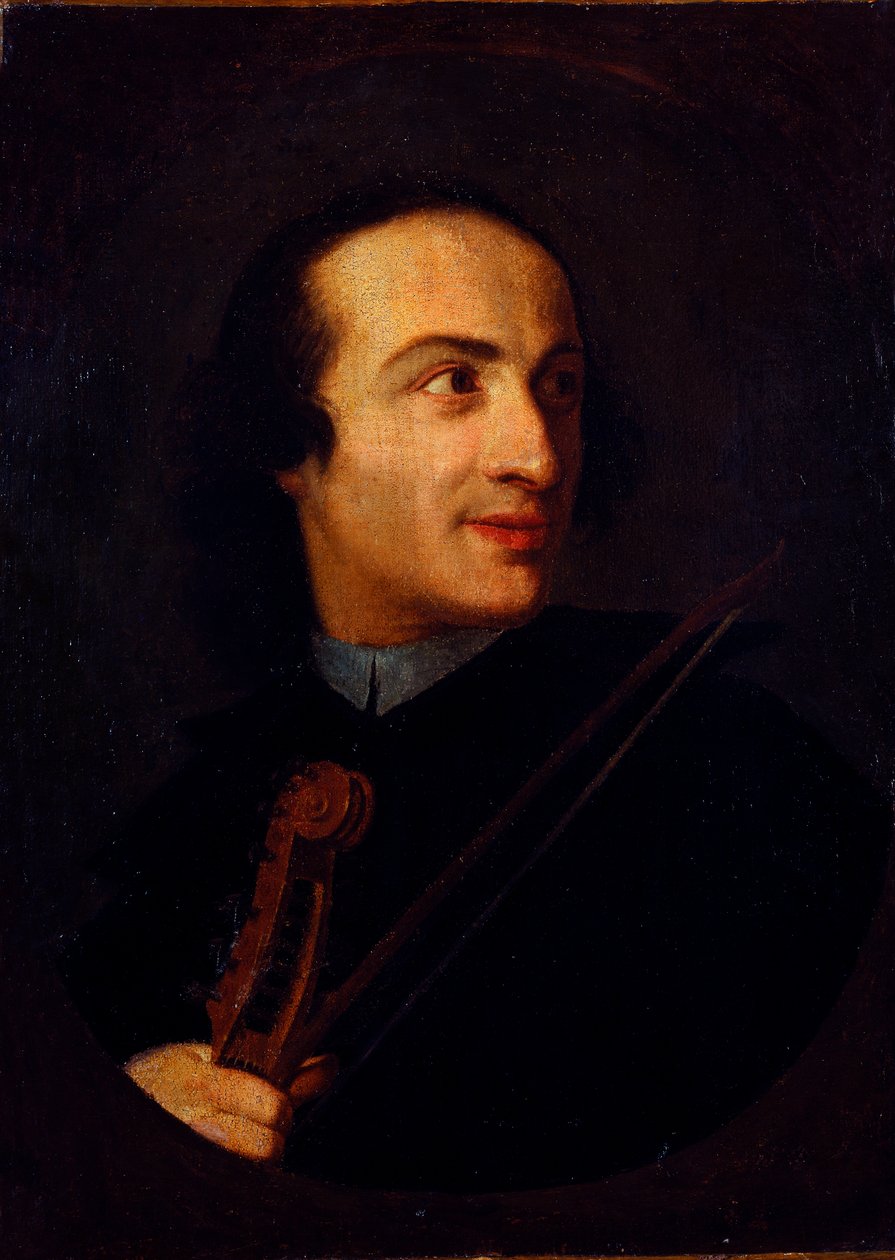 Retrato de Giuseppe Tartini (1692 - 1770), violinista e compositor italiano Anonymous painting. Milão do século XVIII, museo del castello de Unknown artist