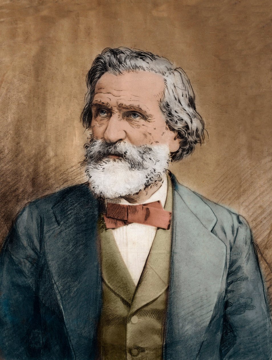 Retrato de Giuseppe Verdi - Retrato do compositor italiano Giuseppe Verdi (1813 - 1901) cerca de 1887 de Unknown artist