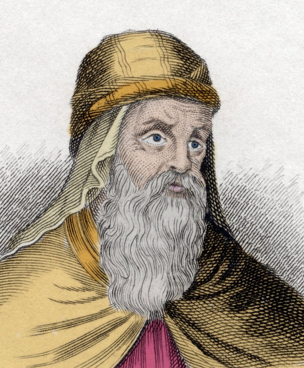 Retrato de Gregoire de Nazianze (Gregório de Nazianzus), conhecido como o Jovem, ou Gregoire the Theologian (329 -390), teólogo e doutor da Gravura da Igreja do século XIX. de Unknown artist