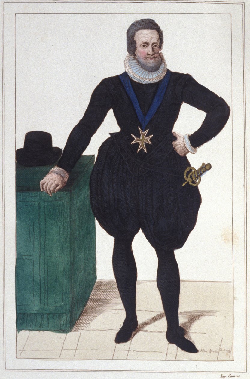 Retrato de Henrique IV (1553-1610), Gravura do Rei de França de 1830 de Unknown artist