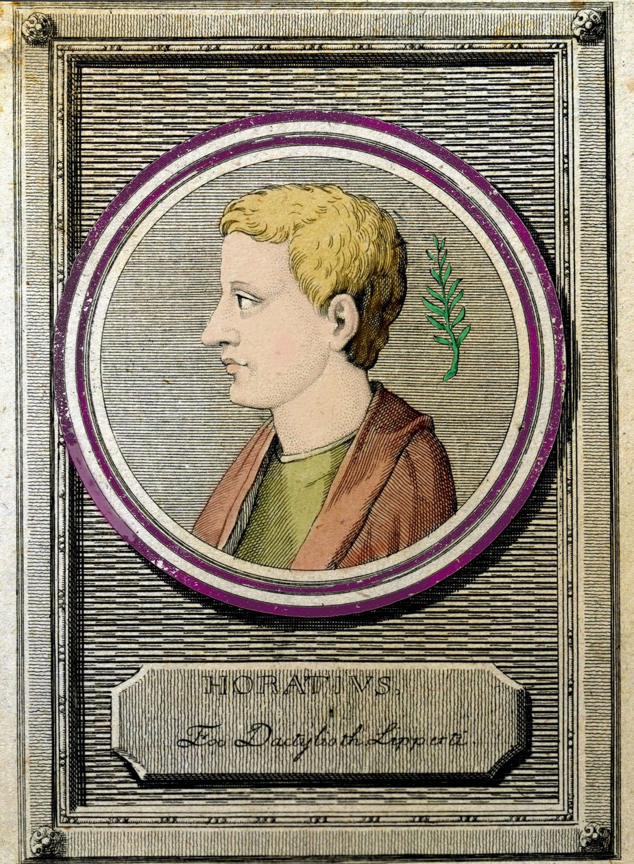 Retrato de Horace (Quintus Horatius Flaccus) (65-8 AC), poeta latino. de Unknown artist
