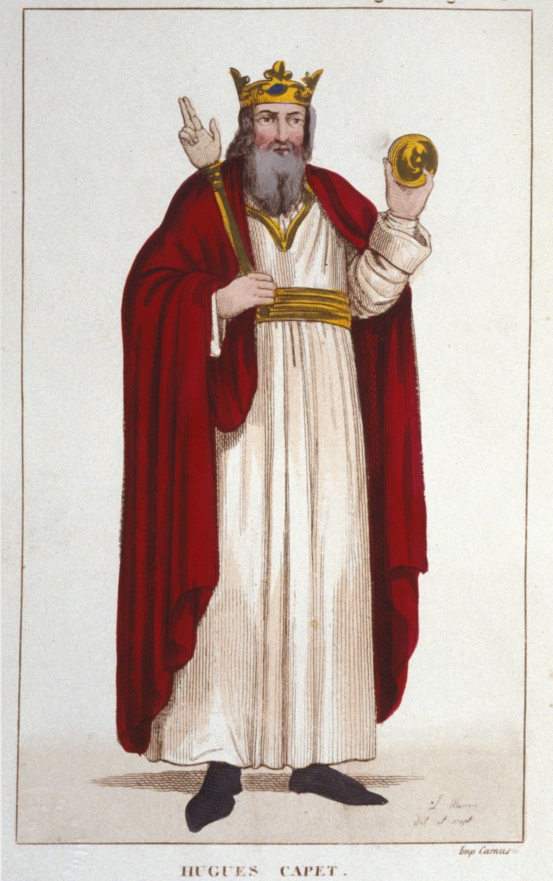Retrato de Hugues I Capet (c. 941 - 996), Duque de França e depois Rei de França. de Unknown artist