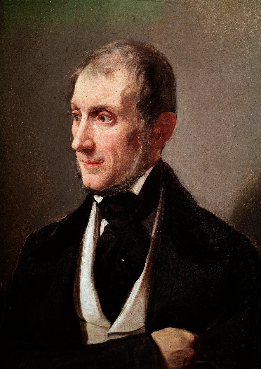 Retrato do romancista e poeta italiano Tommaso Grossi (1790-1853) Pintura anônima. Milão do século XIX, Museo di Milano - Retrato do poeta e romancista italiano Tommaso Grossi 1790-1853. Pintura anônima de Unknown artist