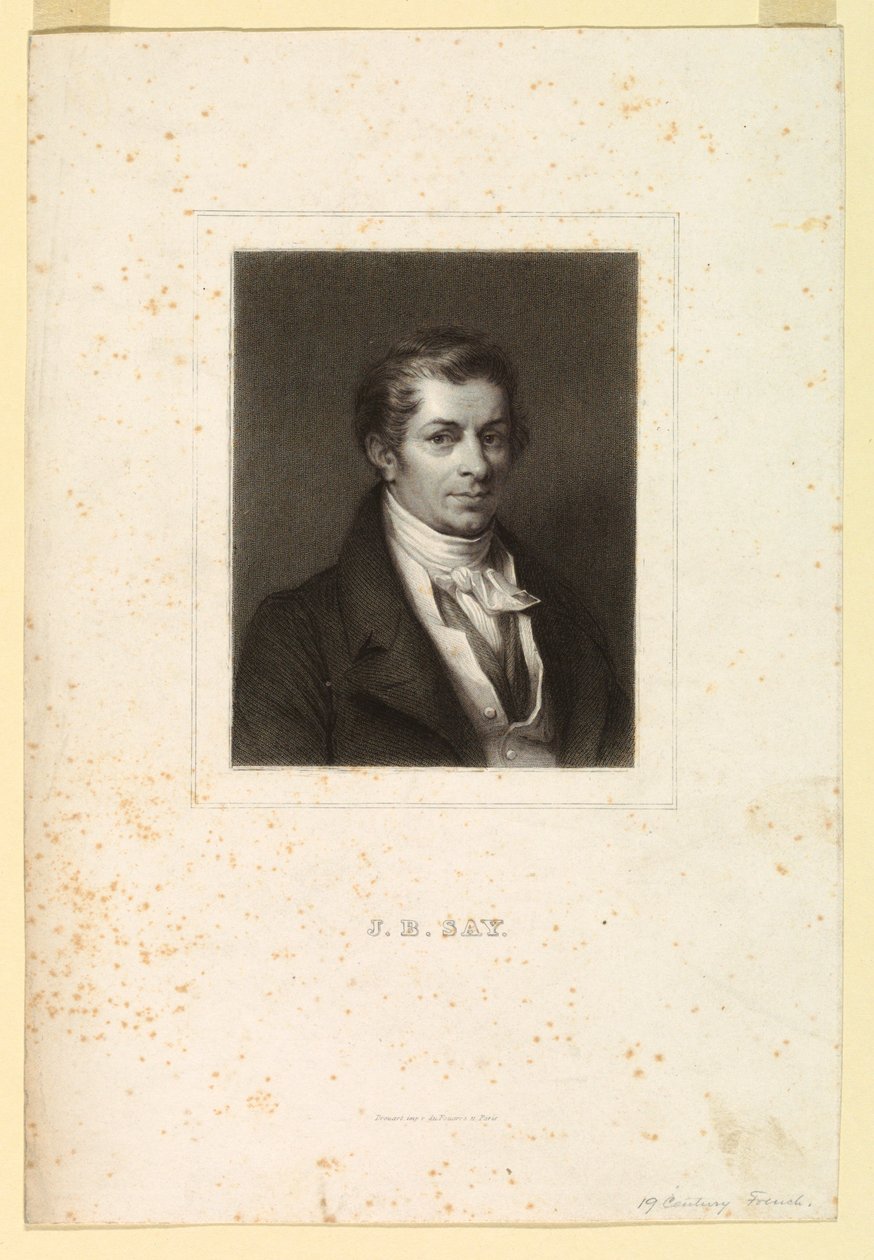 Retrato de J.B. Say de Unknown artist