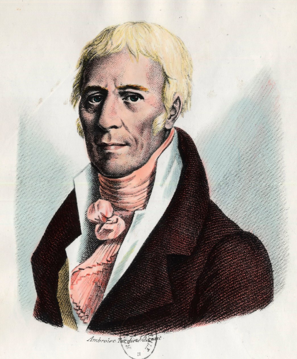 Retrato de Jean Baptiste Lamarck (1744-1829), naturalista francês. Gravura do século XIX. Coleção particular. de Unknown artist