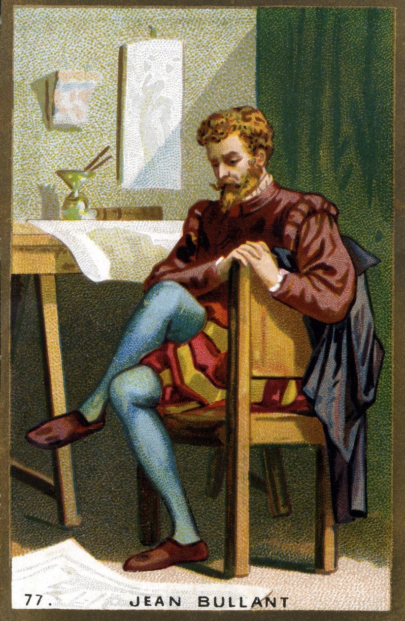 Retrato de Jean Bullant (1520 - 1578) Arquiteto, designer e teórico francês. Cromolitografia do século XIX. de Unknown artist