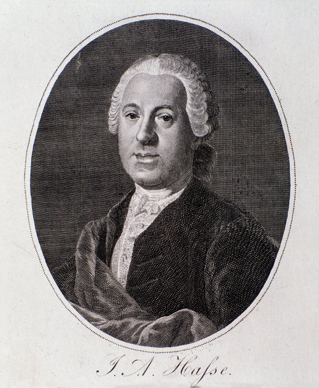Retrato de Johann Adolf Hasse (gravura) de Unknown artist