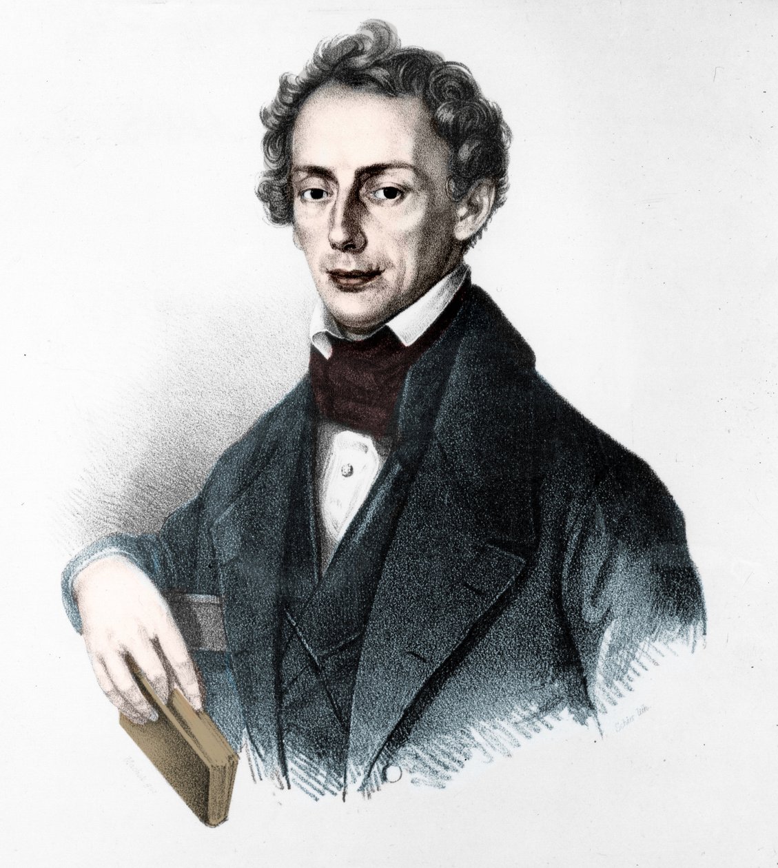 Retrato de Johann Christian Doppler (1803-1853). Físico austríaco. Gravura do século XIX. de Unknown artist
