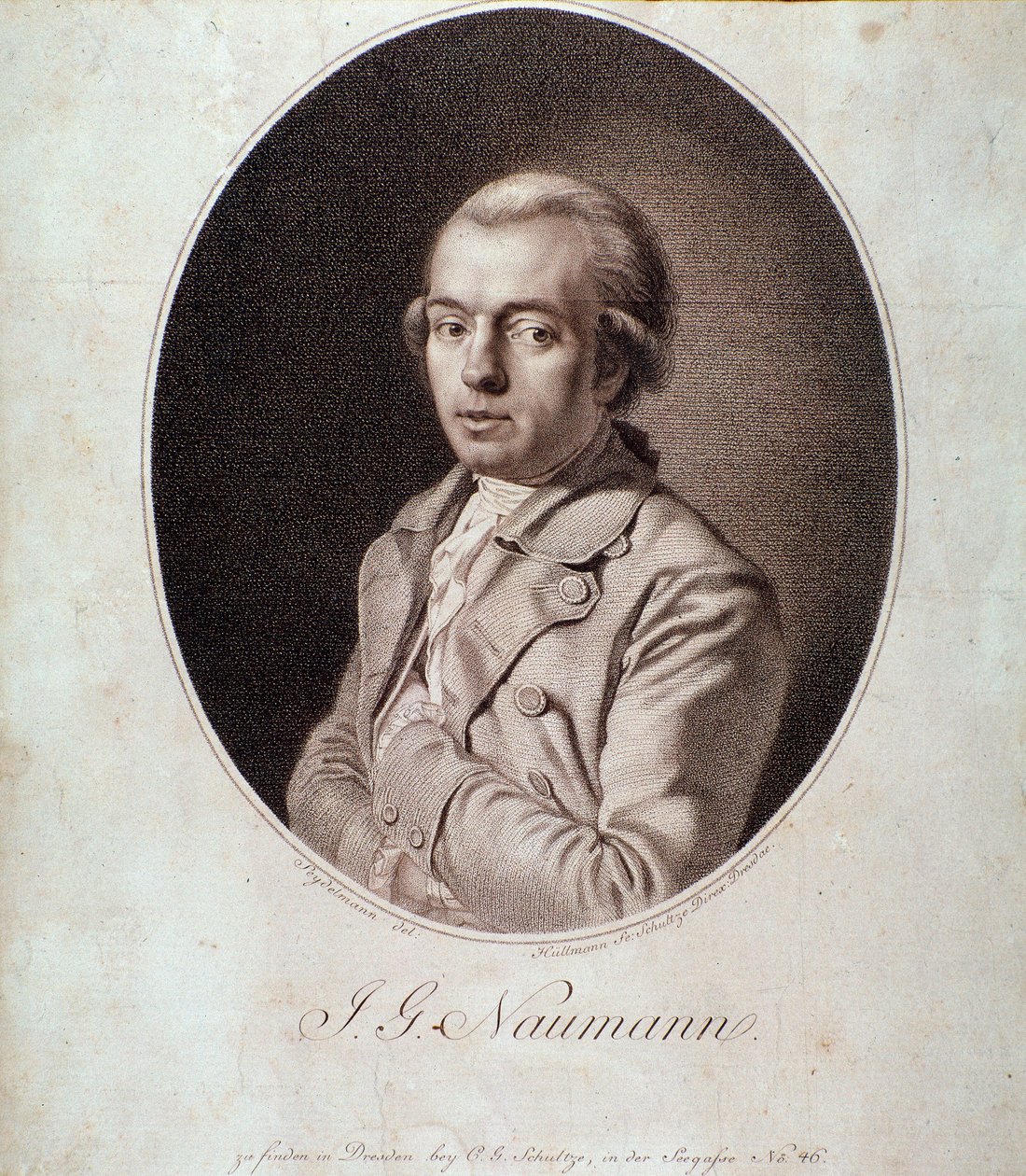 Retrato de Johann Gottlieb Naumann (gravura) de Unknown artist