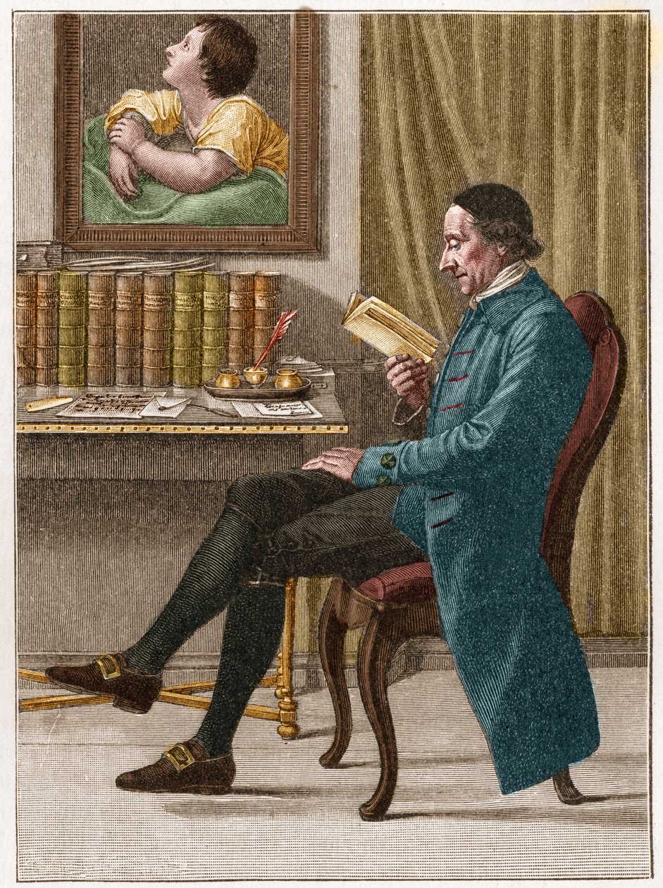 Retrato de Johann Kaspar Lavater ou Gaspard Lavater (1741-1801), teólogo suíço e escritor de língua alemã conhecido pelo seu trabalho sobre fisionomonia. de Unknown artist