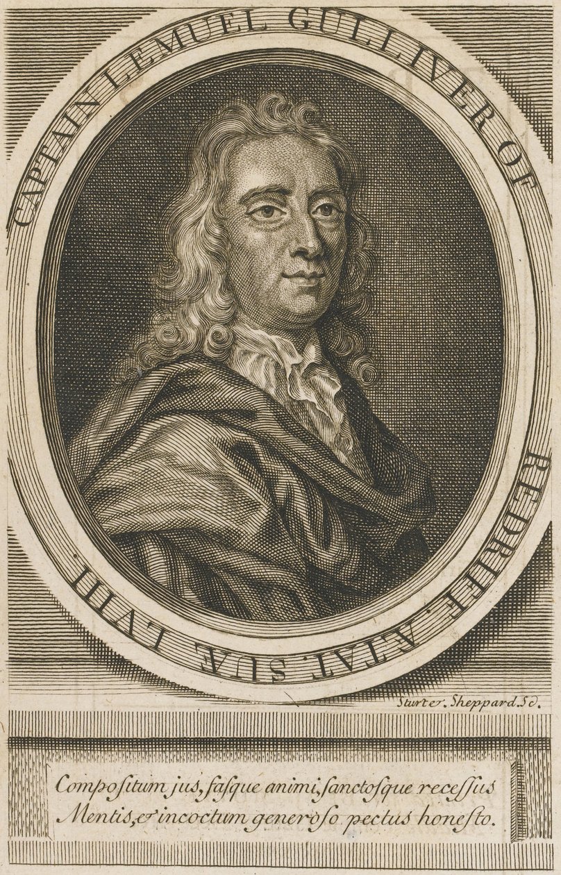 Retrato de Jonathan Swift (1667-1745) Gravura 1726 Coleção privee de Unknown artist
