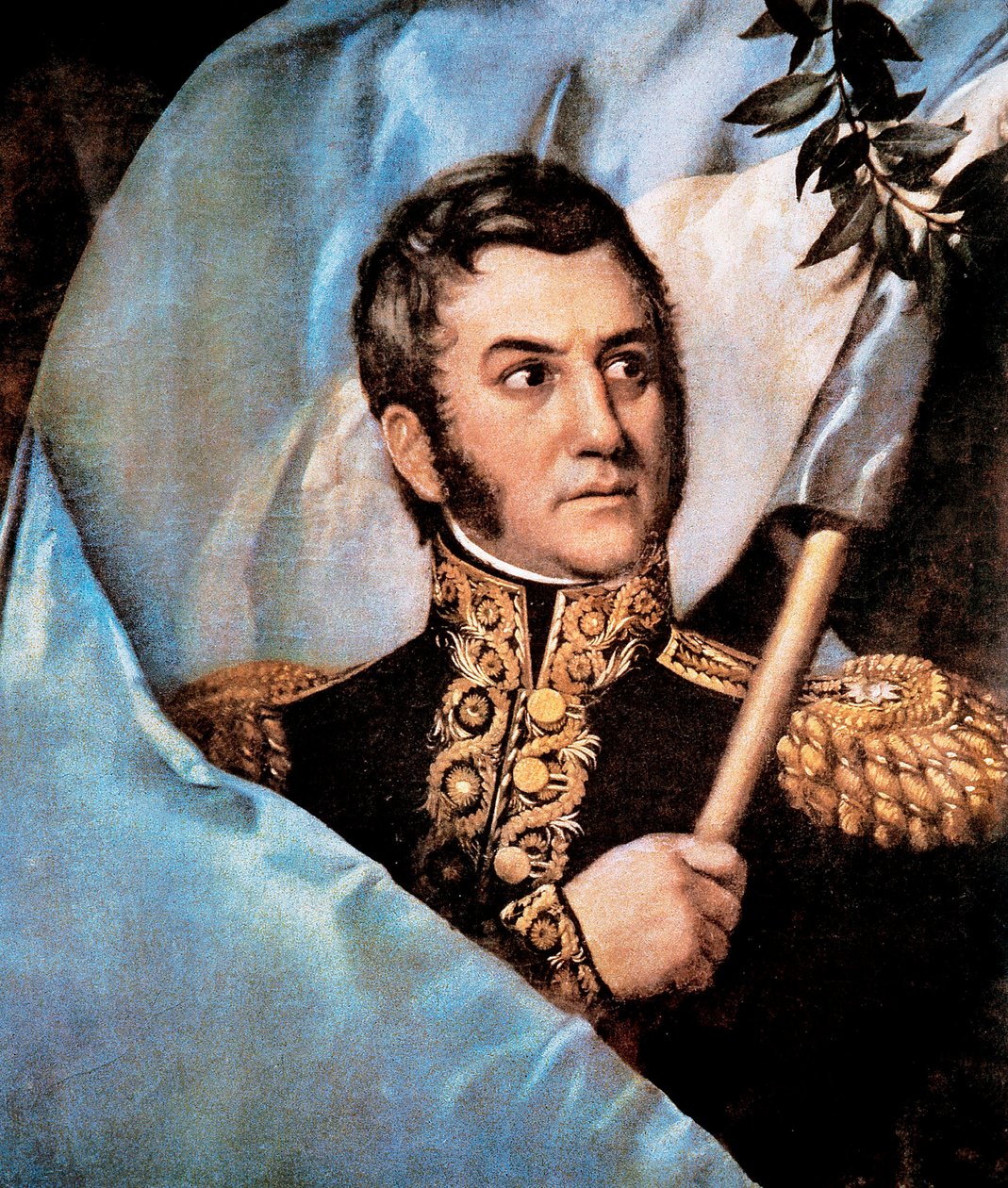 Retrato de Jose de San Martin, detalhe de Unknown artist
