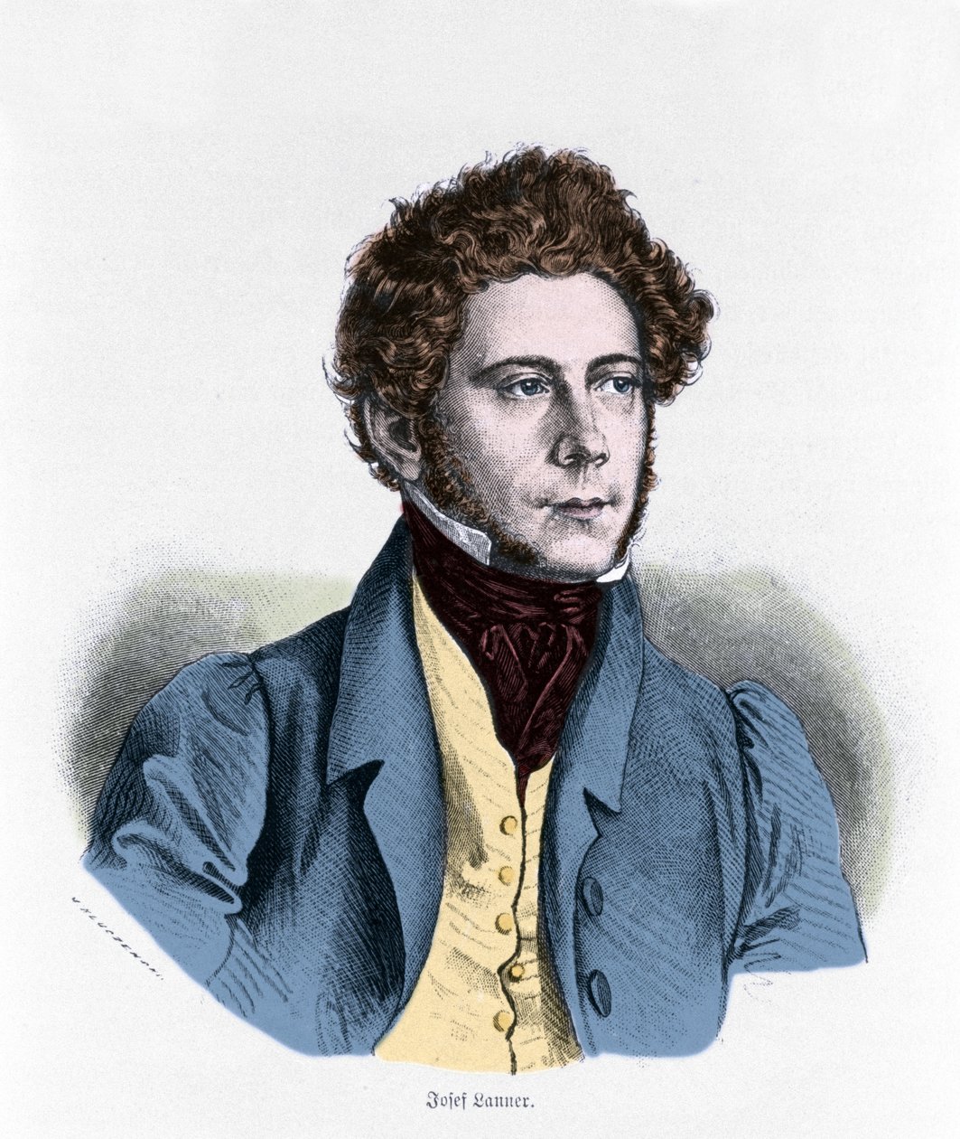 Retrato de Joseph Lanner compositor, violinista e maestro austríaco (1801-1843). de Unknown artist
