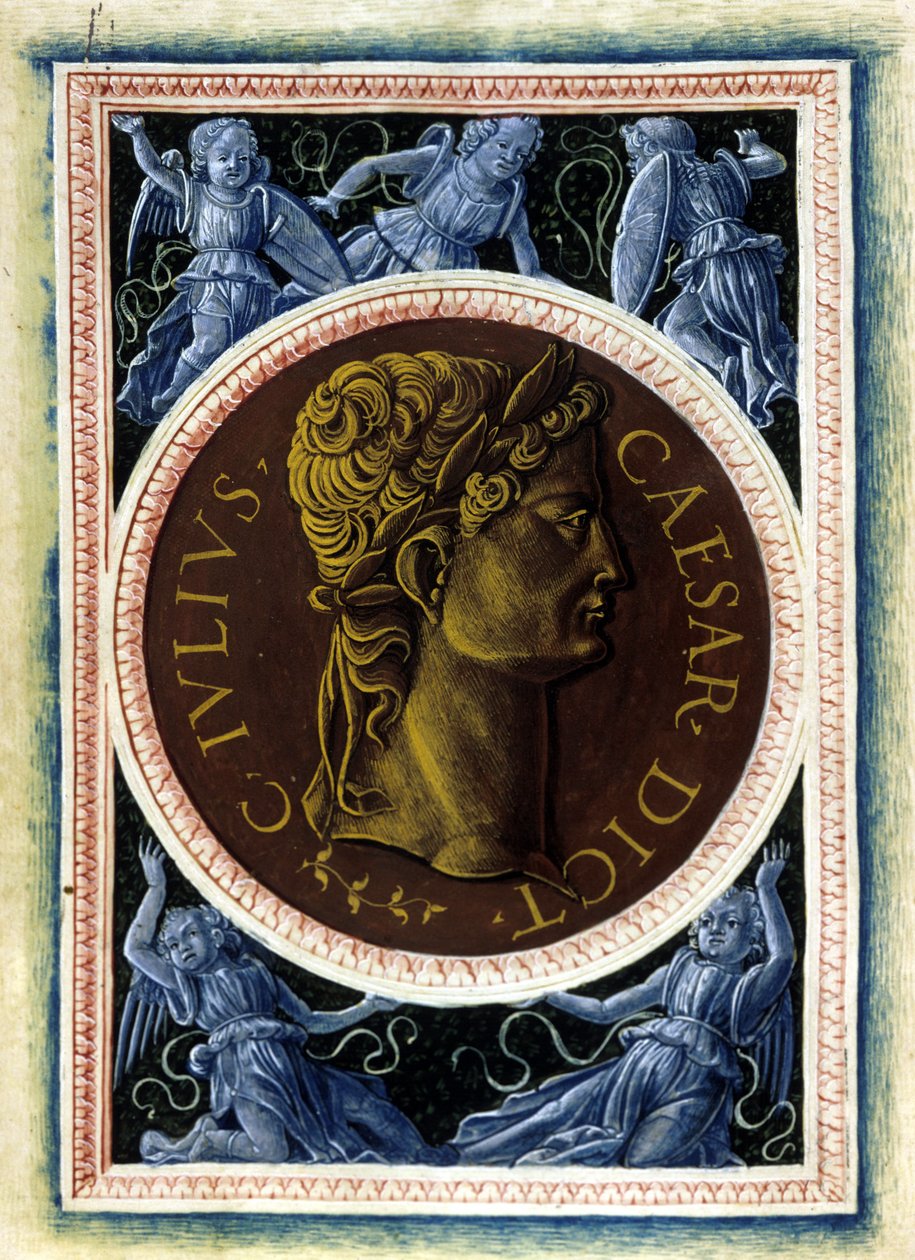 Retrato de Júlio César - em "Os Homens Ilustrados", de Svetonio de Unknown artist
