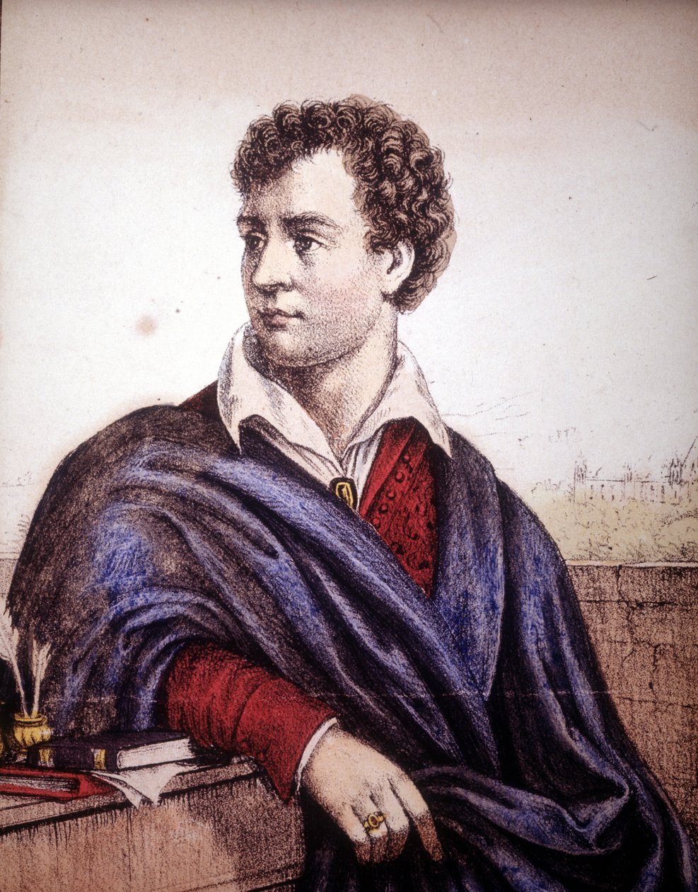 Retrato de Lord George Gordon Noel Byron (1788-1824), 6º Barão, poeta britânico. de Unknown artist
