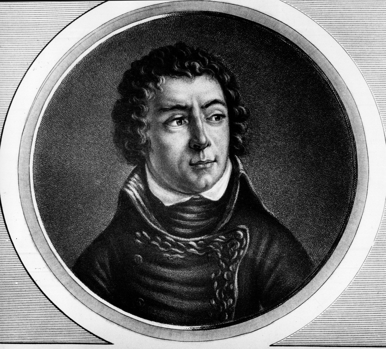 Retrato de Louis Alexandre (Louis-Alexandre) Berthier (1753-1815), Príncipe de Neuchatel, Marechal de France - Gravura em "Collection complete des tableaux historiques de la revolution francaise, en trois volumes de Unknown artist