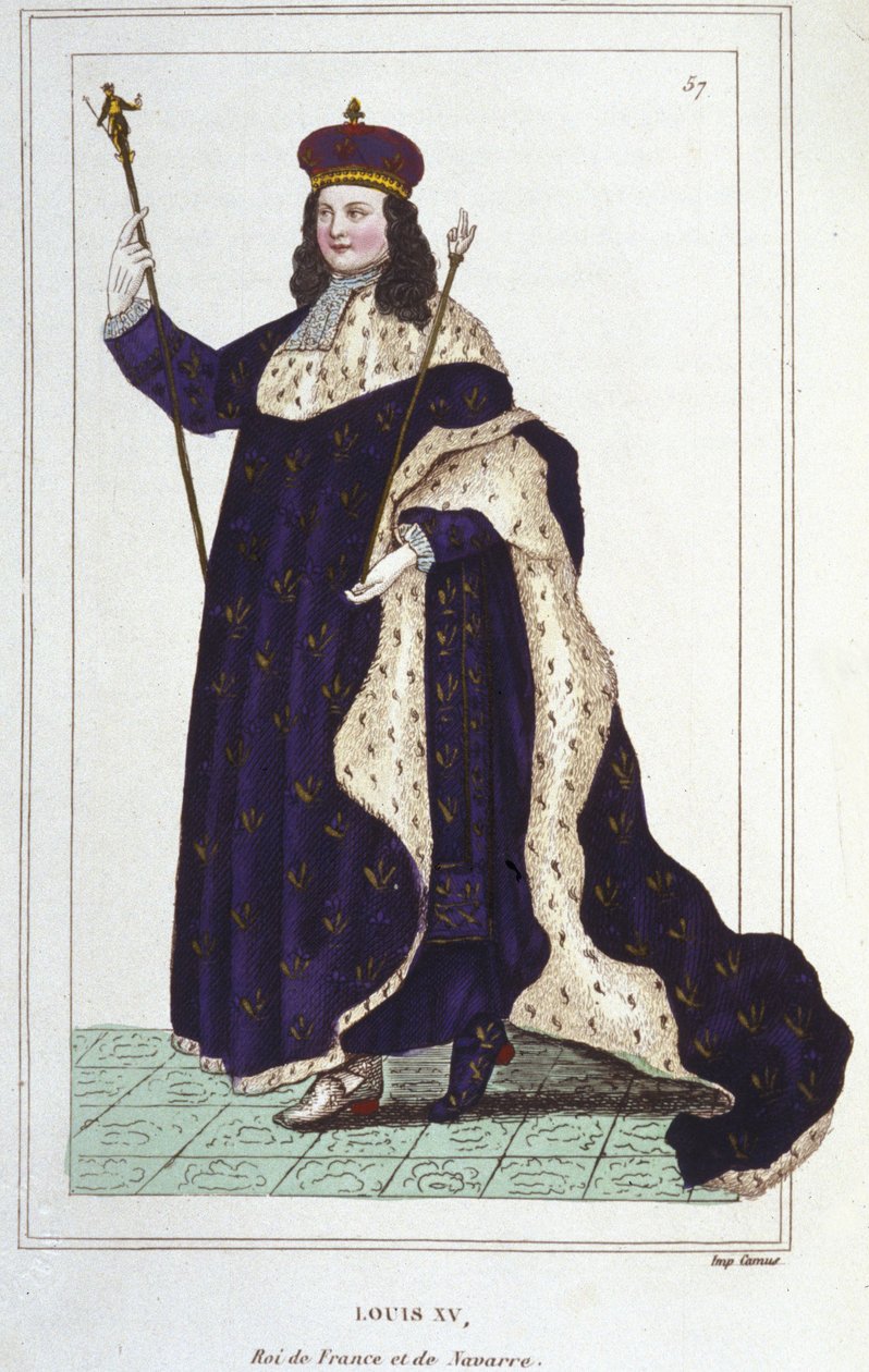 Retrato de Luís XV (1710 - 1774), gravura do Rei de França a partir de 1830 de Unknown artist