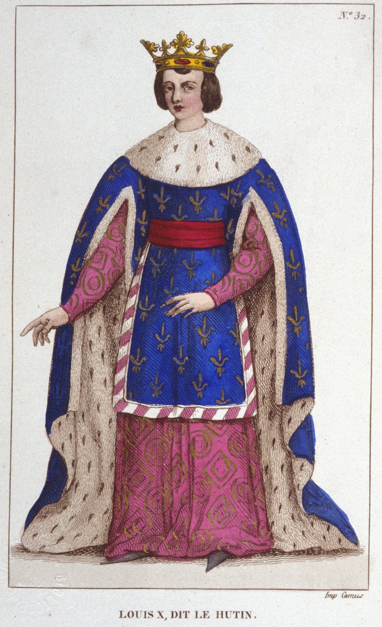 Retrato de Luís X o Hutin (1289 - 1316), gravura do Rei de França de 1830 de Unknown artist
