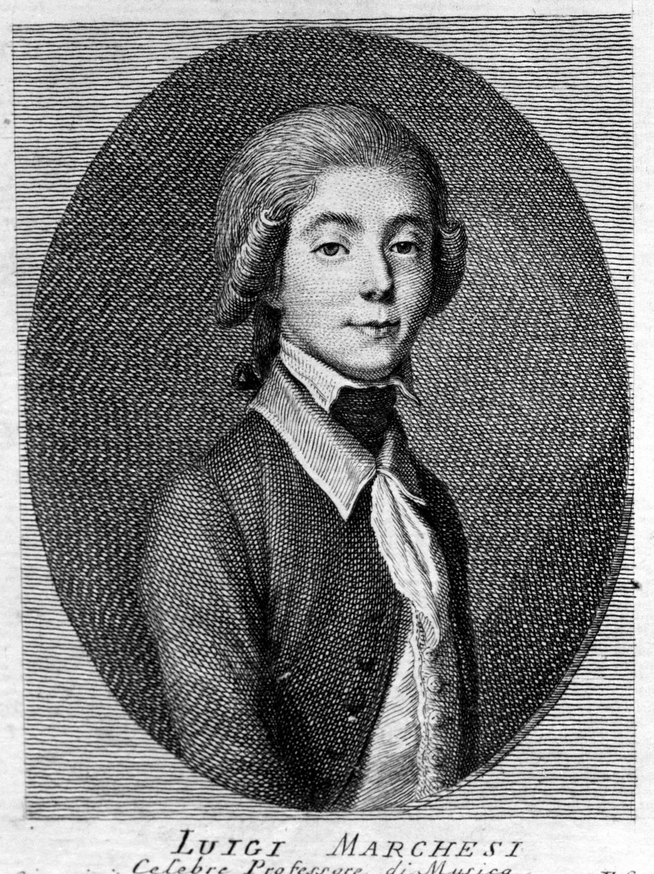 Retrato de Luigi Marchesi (1754 - 1829) também conhecido como Marchesini, castrata italiana. de Unknown artist