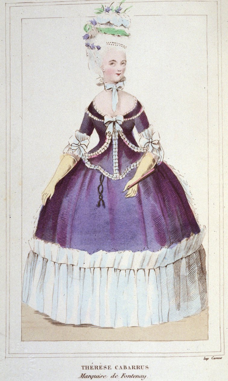 Retrato de Mademoiselle de Fontenay ou Teresa (Theresa ou Terezia) Cabarrus, conhecida como Madame Tallien (Talien) (1773-1835), Marquise de Fontenay. Gravura de 1830 de Unknown artist