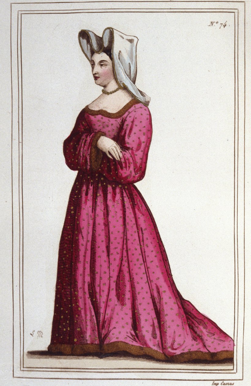 Retrato de Marguerite de Sassenage, Senhora de Beaumont (1449 ca - 1491). Maitress de Luís XI. Gravura a partir de 1830. de Unknown artist
