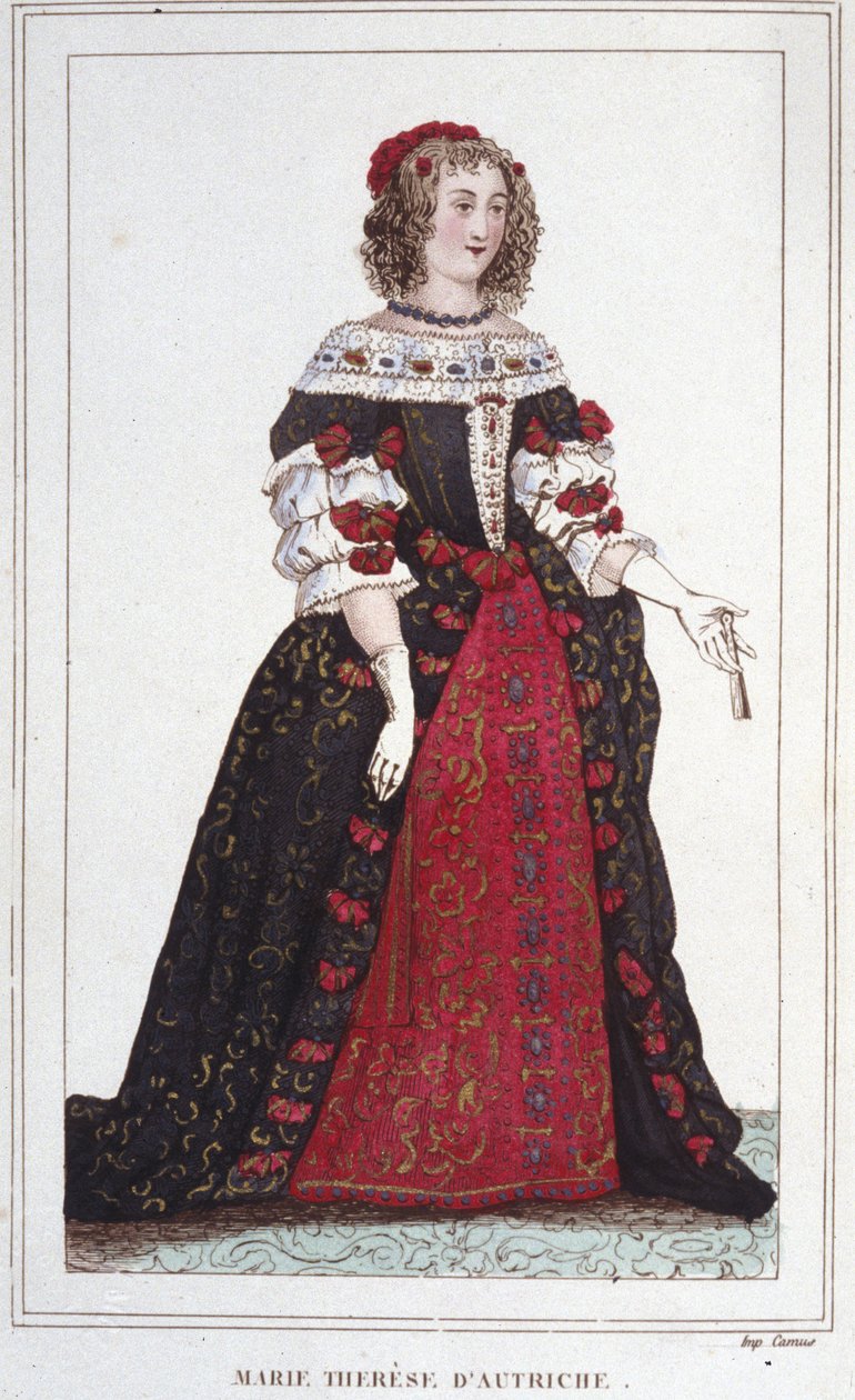 Retrato de Marie Therese da Áustria (1638 - 1683), rainha da França. de Unknown artist