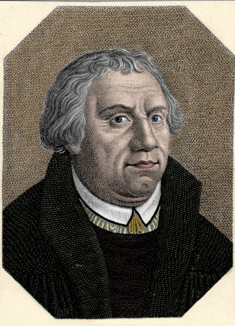 Retrato de Martinho Lutero (1483-1546) reformador religioso alemão. de Unknown artist