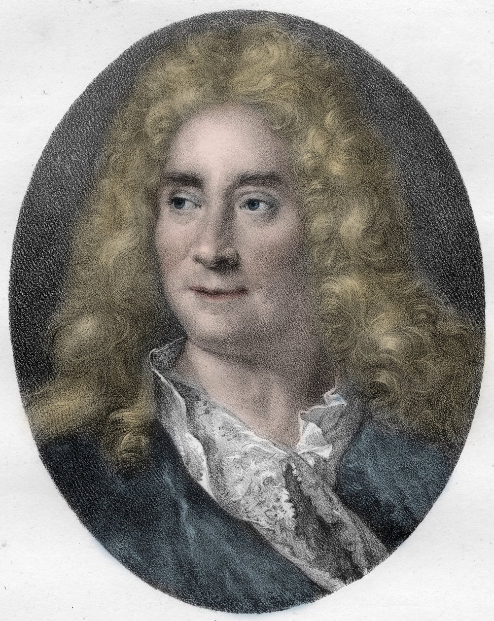 Retrato de Michel Boyron (Michel Baron), actor e dramaturgo inglês (1653-1729) - gravura de Unknown artist