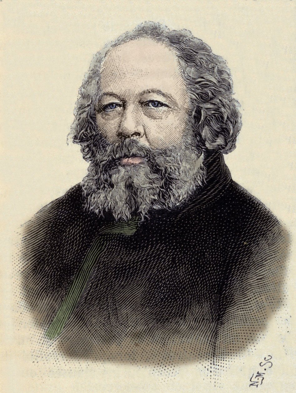 Retrato de Mikhail Aleksandrovich Bakunin (Bakunin) (1814-1876), anarquista russo. de Unknown artist