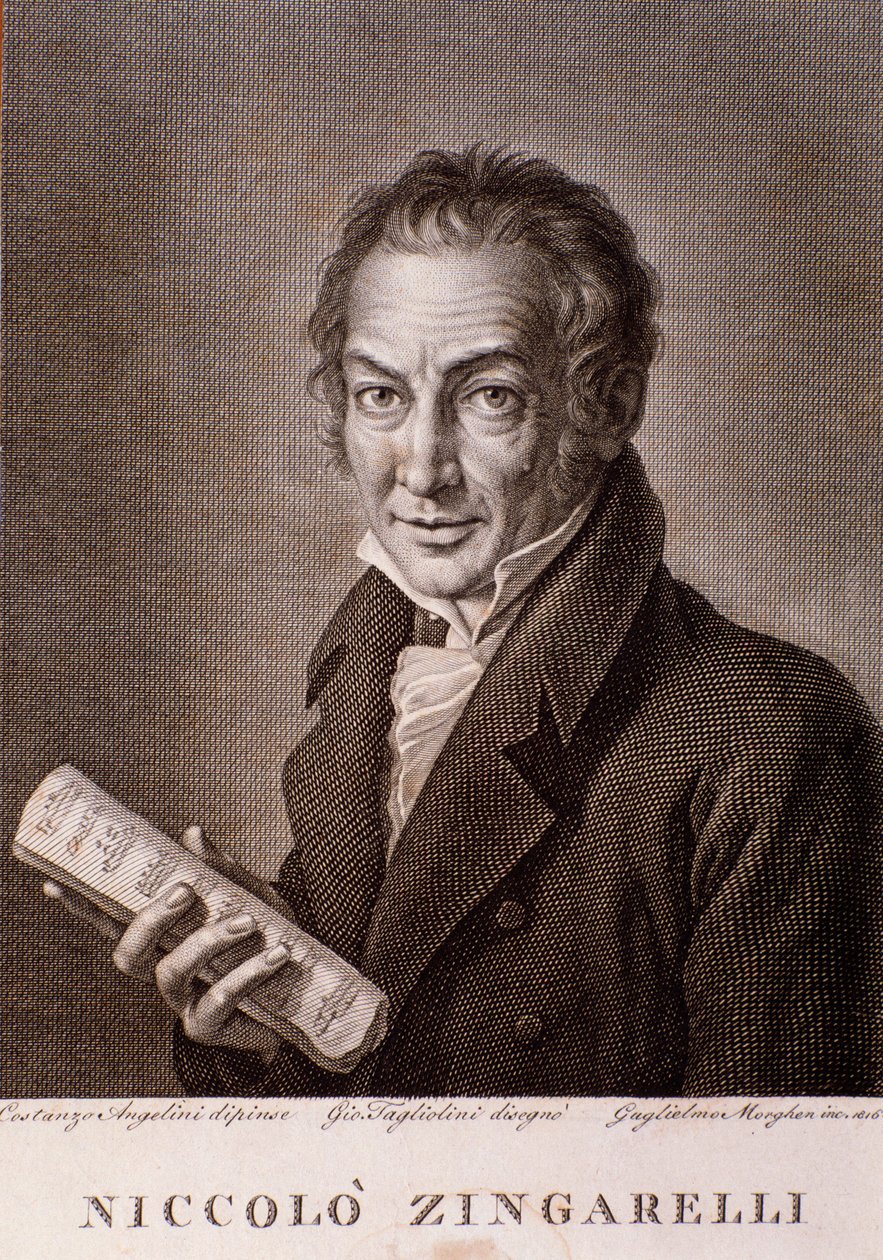 Retrato de Nicola Antonio Zingarelli (gravura de Unknown artist