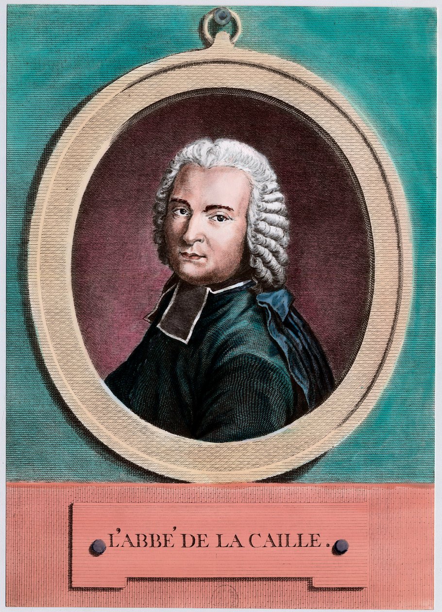 Retrato de Nicolas Louis de Lacaille (1713 - 1762), astrônomo francês. Gravura do século XVIII. Colecção privada. de Unknown artist