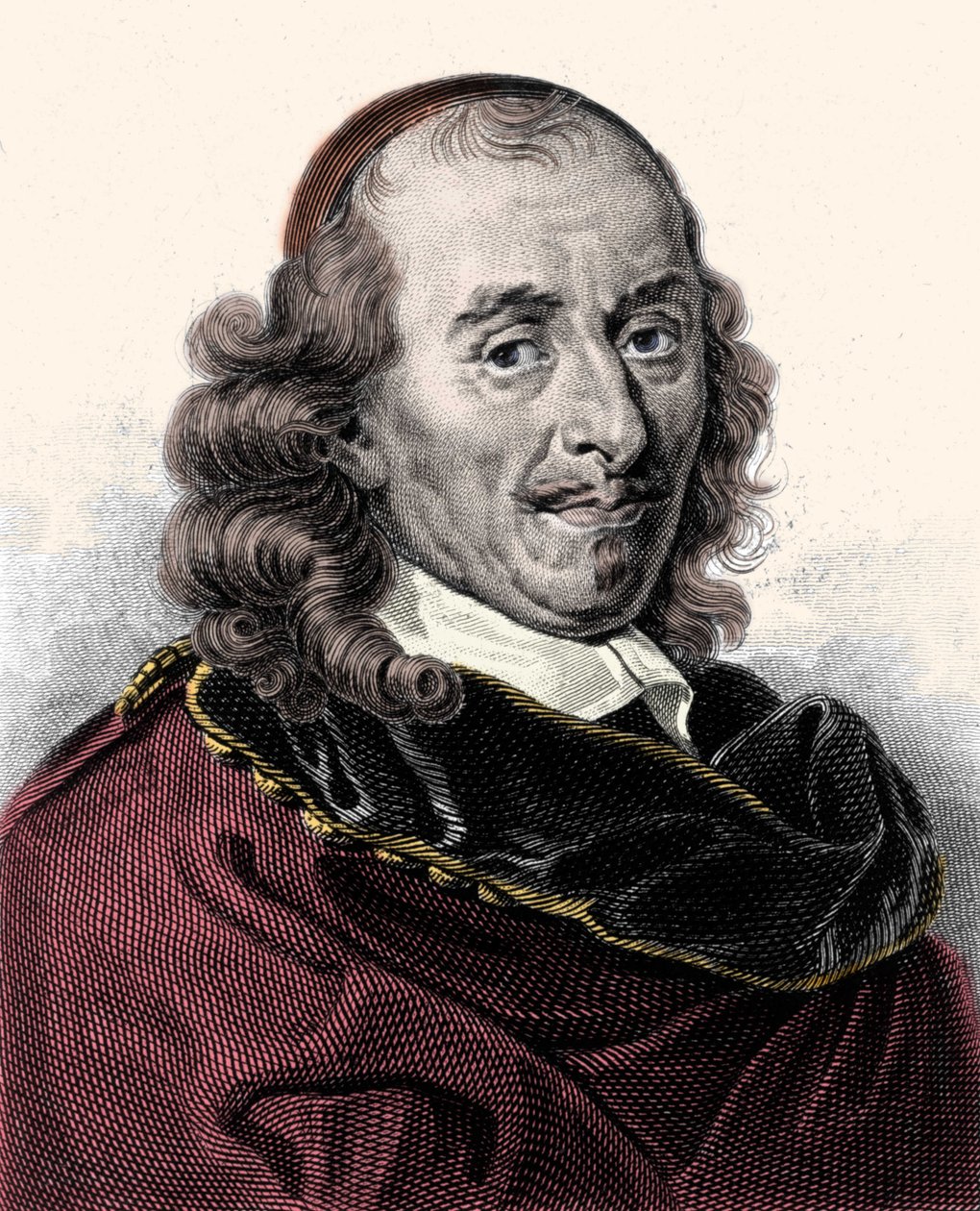 Retrato de Pierre Corneille (1606-1684), gravura do século XIX de Unknown artist