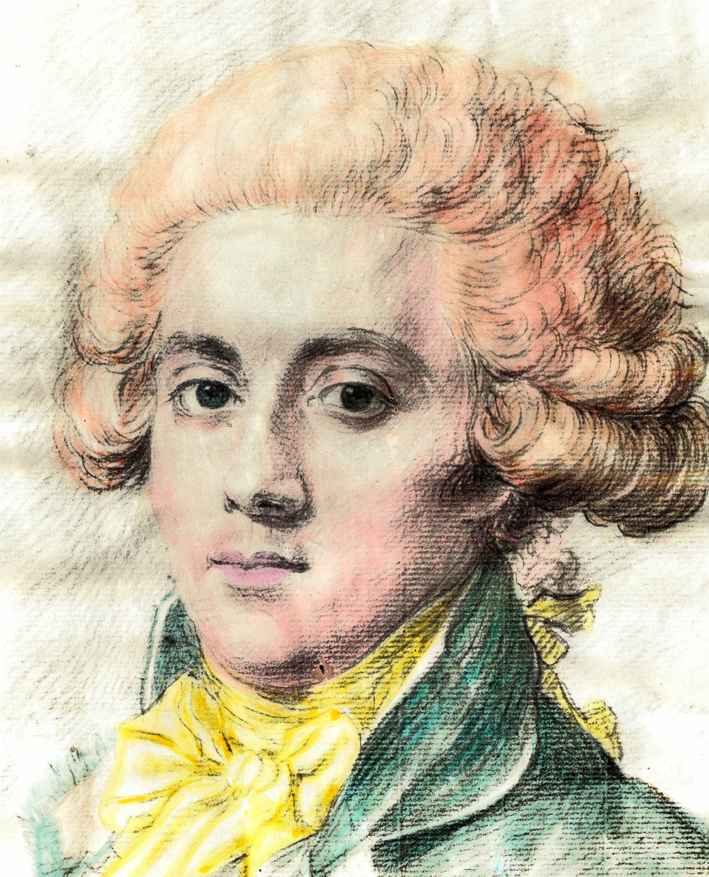 Retrato de Pierre Victorien Vergniaud (1753-1793), o político francês Girondin. Pormenor de uma ilustração do século XVIII. Versailles. Museu Lambinet de Unknown artist