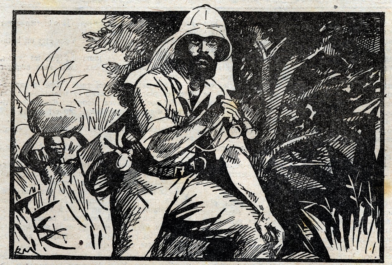 Retrato de Pietro Paolo Savorgnan di Brazza ou Pierre Paul Francois Camille Savorgnan de Brazza (1852-1905), é um explorador francês de origem italiana que explorou a margem direita do rio Congo, abrindo o caminho para a colonização francesa na África Equa de Unknown artist