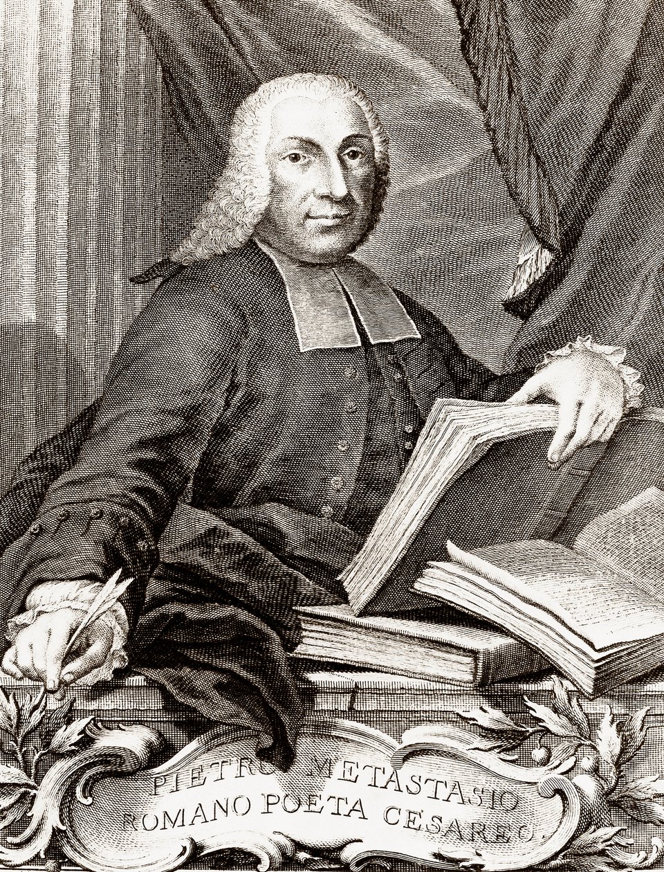 Retrato de Pietro Trapassi, chamado Pietro Metastasio (Metastase) (1698-1782) Poeta e libretista italiano de Unknown artist