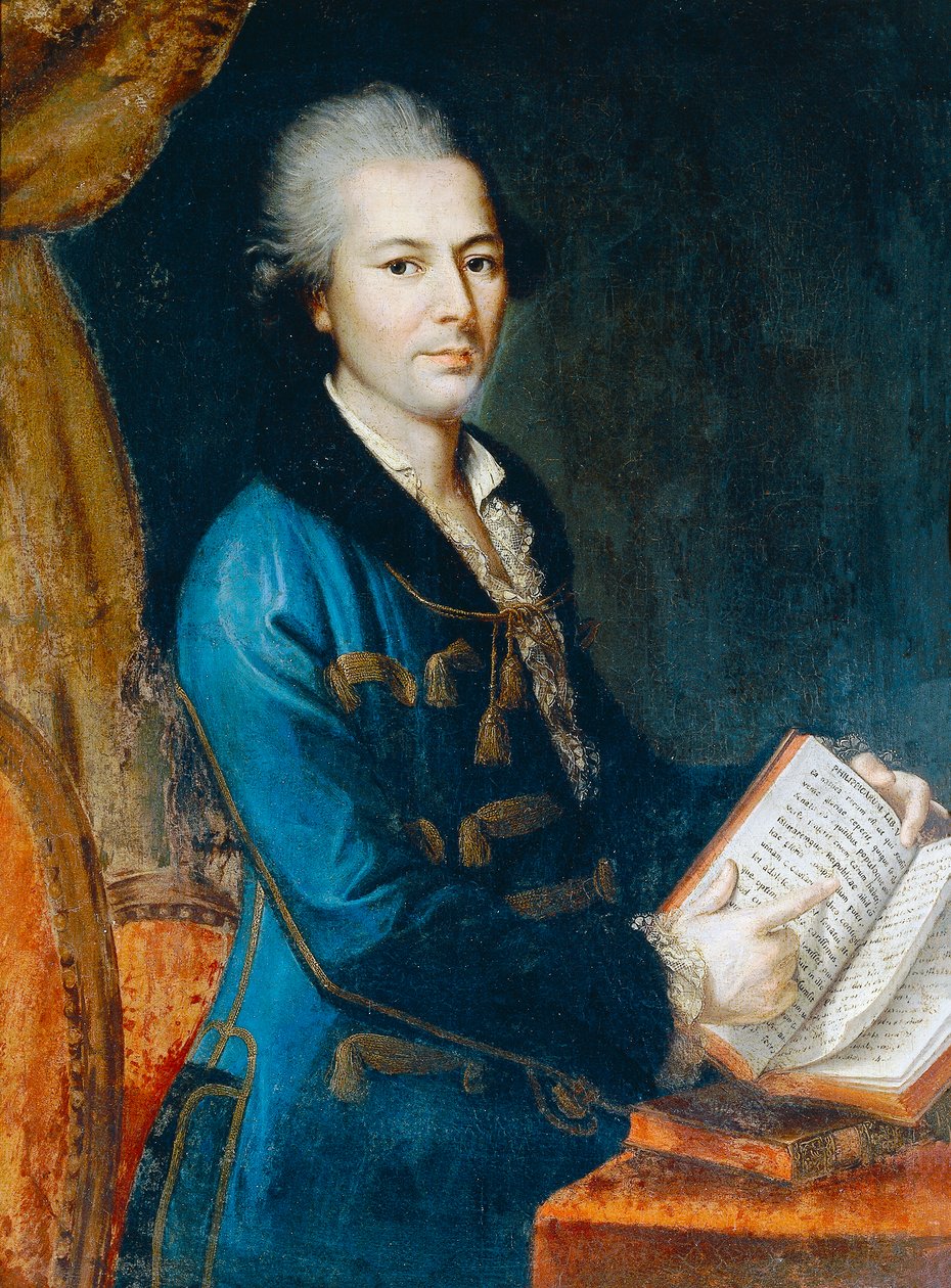 Retrato de Pietro Verri (1728-1797), escritor, filósofo e economista italiano, pintado por um artista desconhecido do século XVIII. de Unknown artist