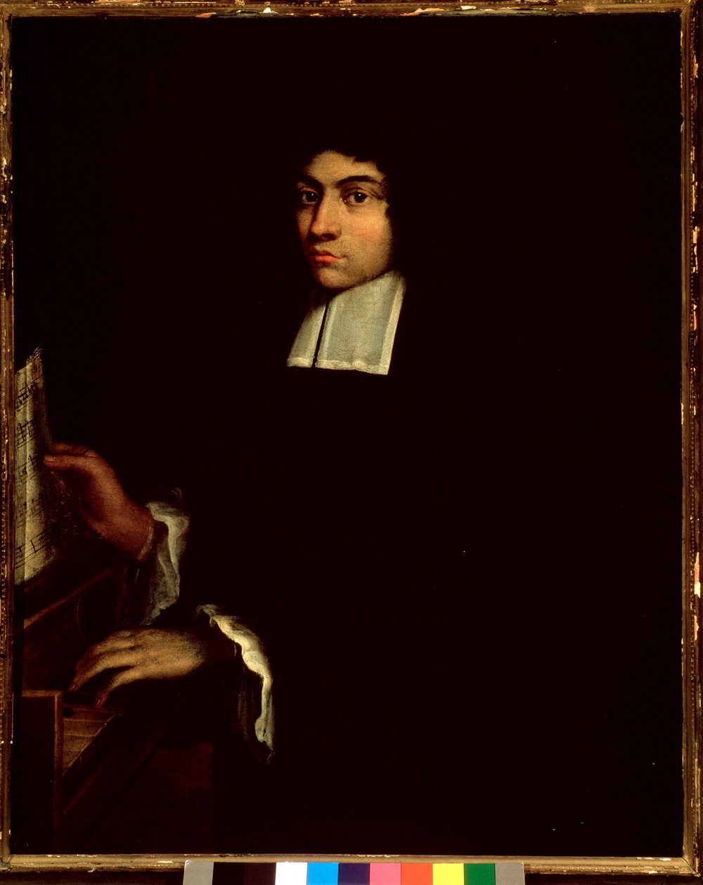 Retrato de Pietro degli Antoni (1648 ca-1720), compositor italiano Anonymous painting. Século XVIII Bologna Civico museo Bibliografico de Unknown artist