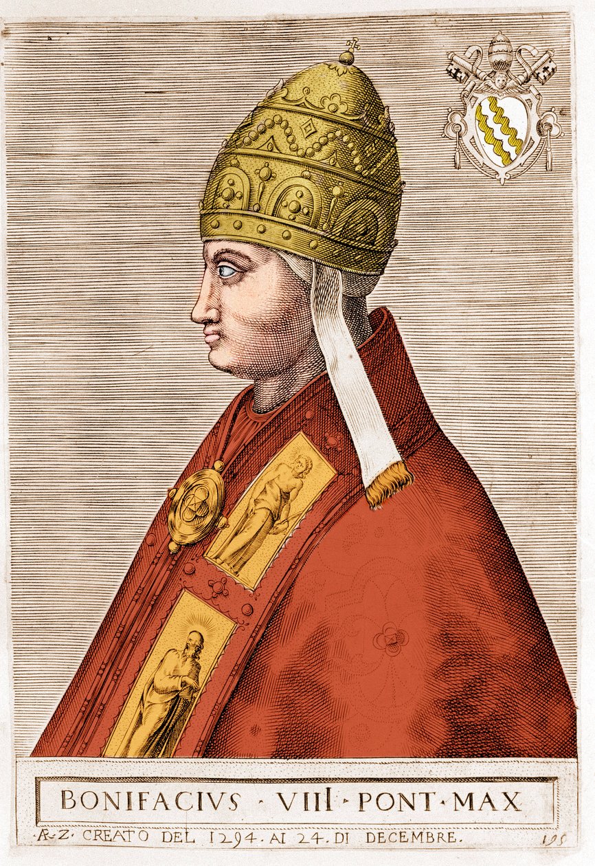 Retrato do Papa Bonifácio VIII (Benedetto Caetani dit Boniface VIII de Unknown artist