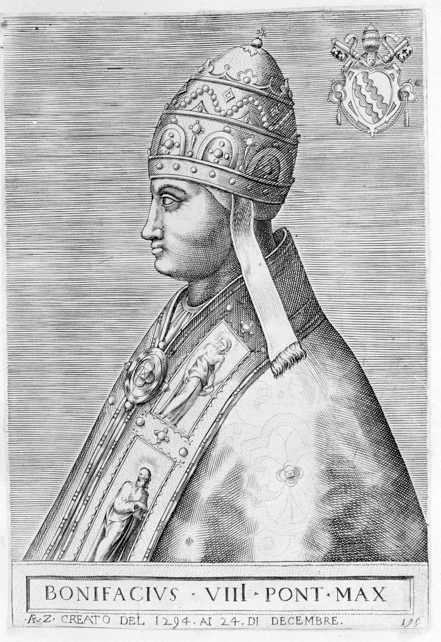 Retrato do Papa Bonifácio VIII (Benedetto Caetani dit Boniface VIII de Unknown artist