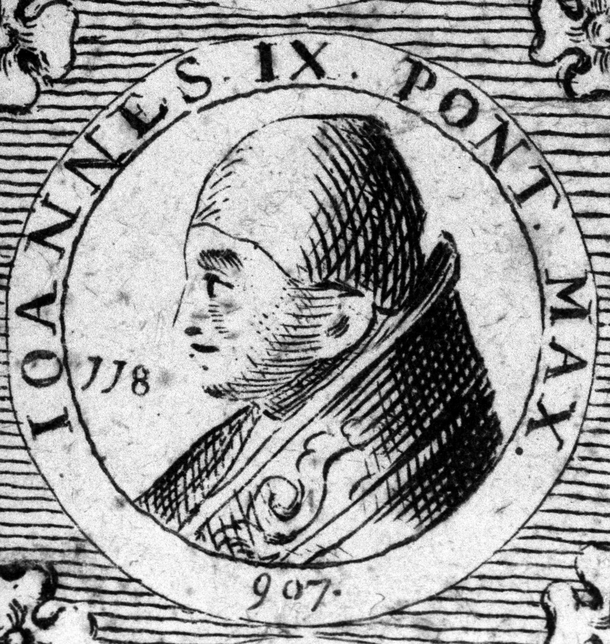 Retrato do Papa João IX (898-900). de Unknown artist