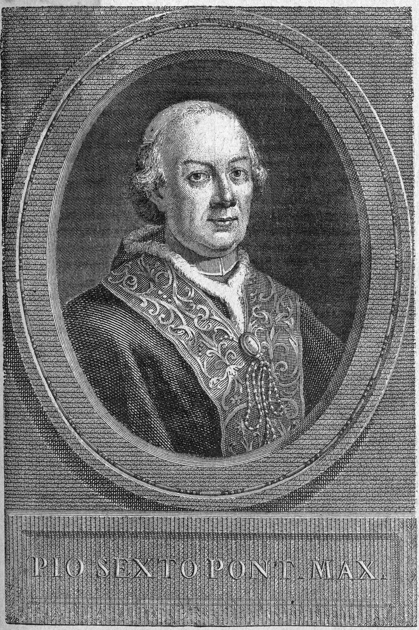 Retrato do Papa Pio VI (Pio ou Pio ou Giovanni angelo Braschi) (1775-1799). de Unknown artist