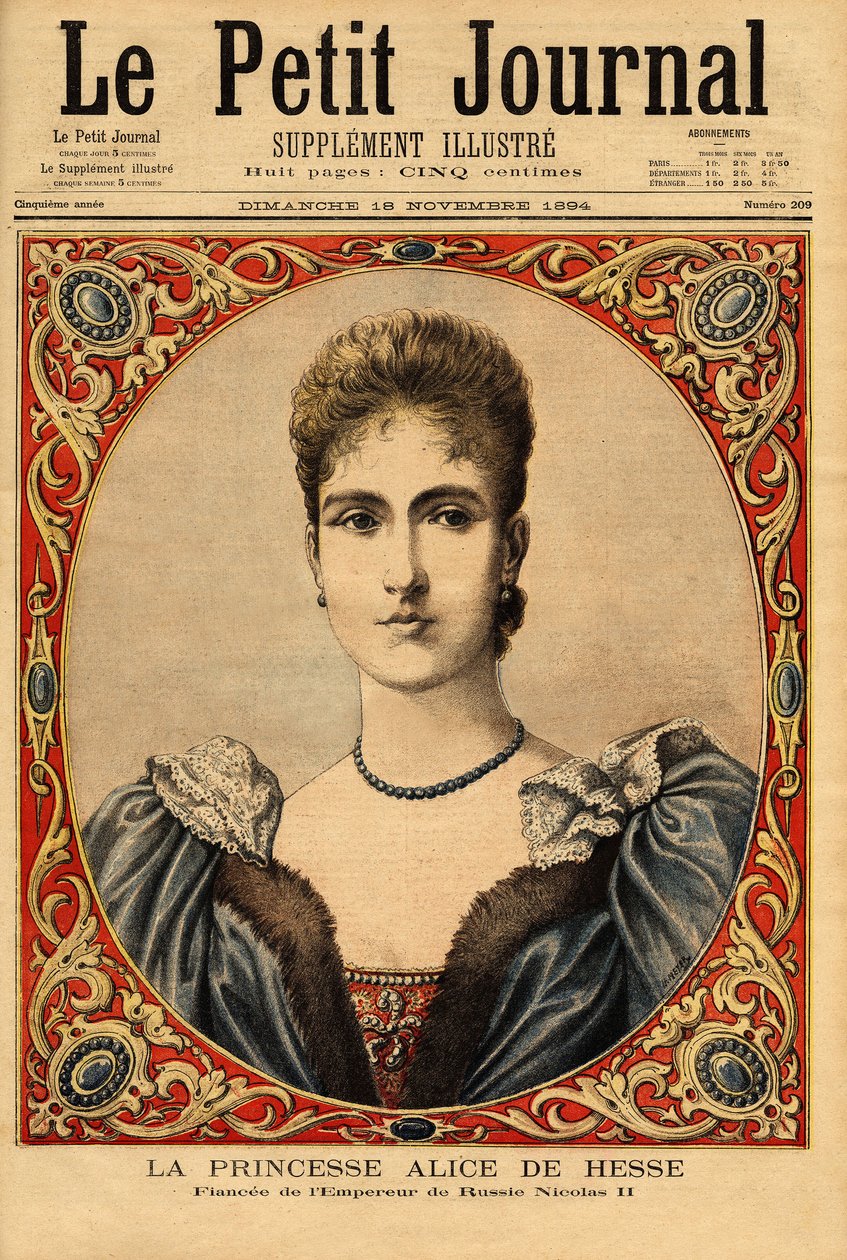 Retrato da Princesa Alix de Hesse (ou Alexandra de Hesse Darmstadt de Unknown artist